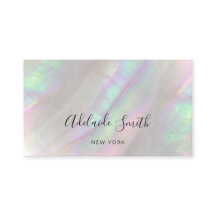 cartão de visita de shell iridescente simulado