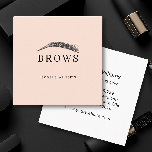 Cartão de visita de sobrancelha elegante mínima (Minimal Elegant Eyebrow Salon Business card)