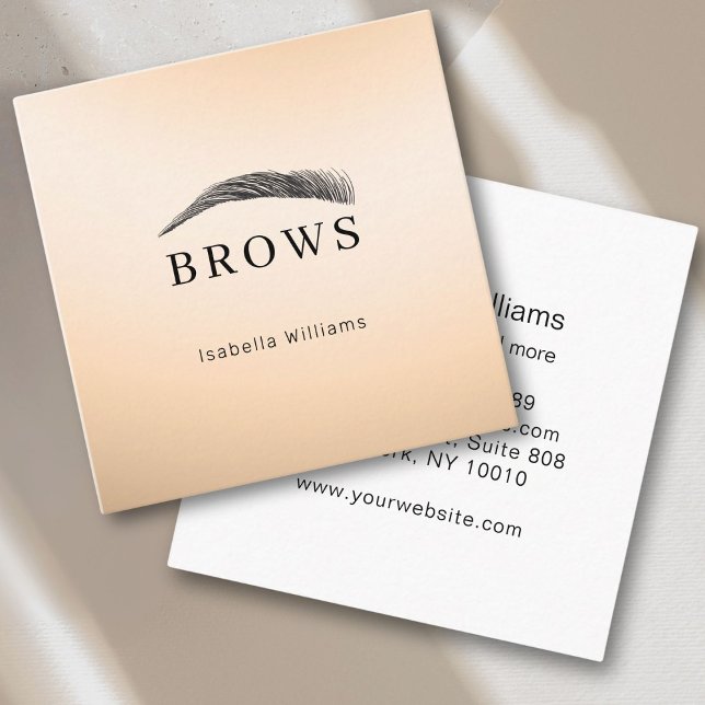 Cartão de visita de sobrancelhas Elegante (Elegant eyebrows square business card)