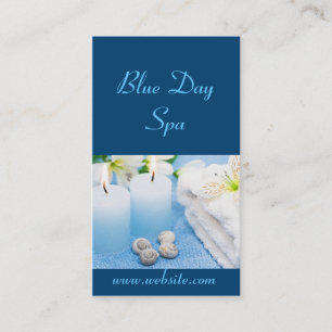 Cartão de visita De Spa De Dia Azul