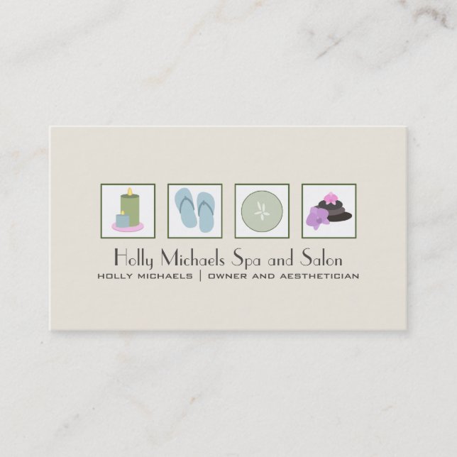Cartão de visita de Spa e Salão (Frente)