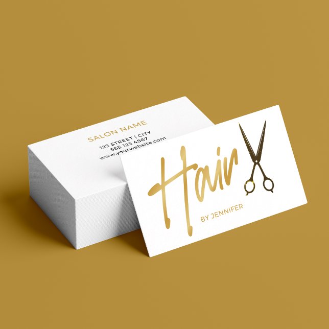 Cartão de visita de Stylist de Cabelo Mínimo Moder (Card shown in standard size, choose size, corner and paper style.)