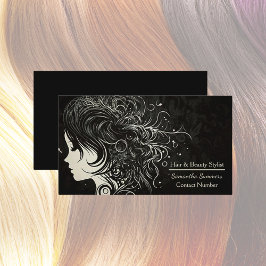 Cartão de visita de Stylist de Cabelo Moderno Únic