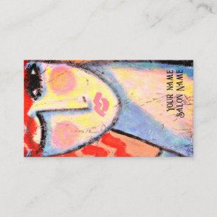 Cartão de visita de Stylist de Cabelo Vermelho Win