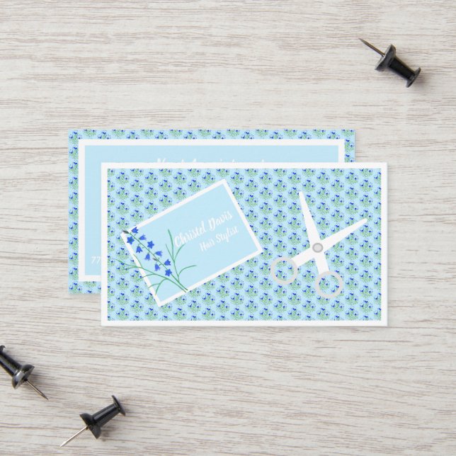 Cartão de visita de Stylist de Cabelos Crocos Azui (Frente/Verso In Situ)