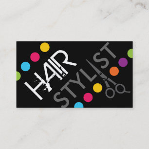 Cartão de visita de Stylist para o cabelo preto