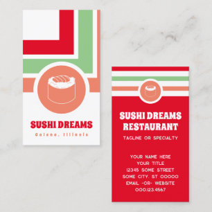 Cartão de visita de Sushi Chic Striped