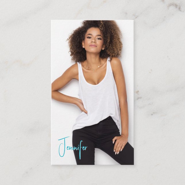 Cartão de visita de Talento de Assinatura | 2 Foto (Frente)