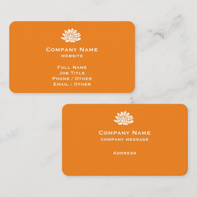 Cartão de visita de Tangerina Personalizável (Frente/Verso)