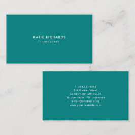 Cartão de visita de Teal Profissional Minimalista