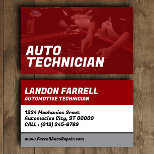 Cartão de Visita de Técnico Automotivo