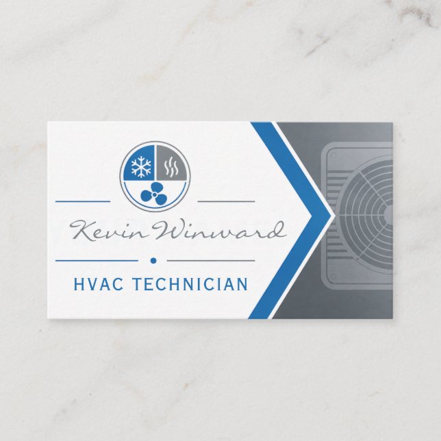 Cartão de Visita de Técnico de HVAC (Frente)