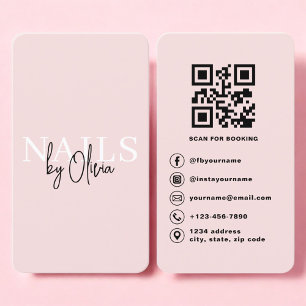 Cartão de Visita de Técnico de Unhas com Código QR