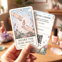 Cartão de Visita de Técnico de Unhas Místico Tarot