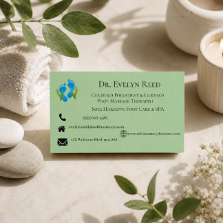 Cartão de Visita de Terapeuta de Massagem de Pé Ve