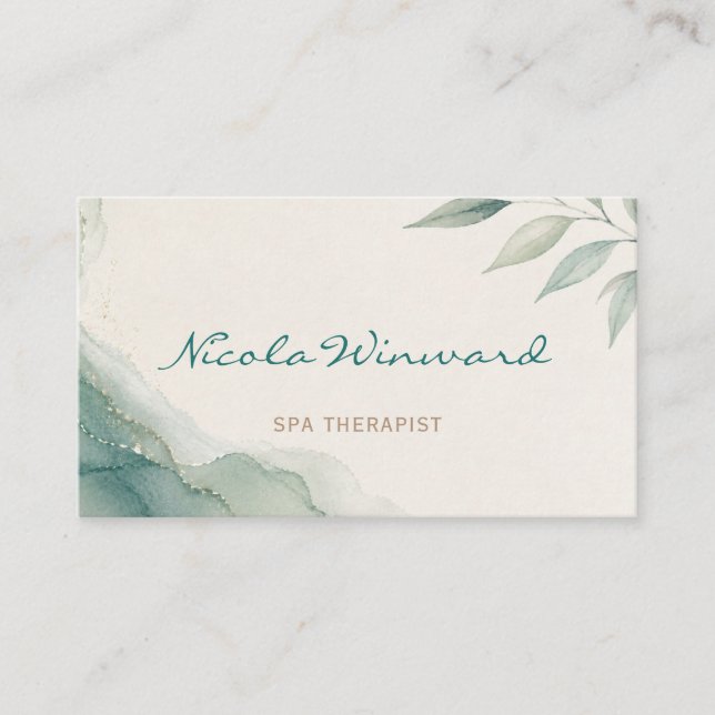 Cartão de Visita de Terapeuta de Spa (Frente)