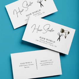 Cartão de visita de tesoura de salão de cabelo sim