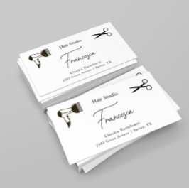 Cartão de visita de tesoura de salão de cabelo sim