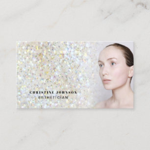 cartão de visita de textura falsa esteticista