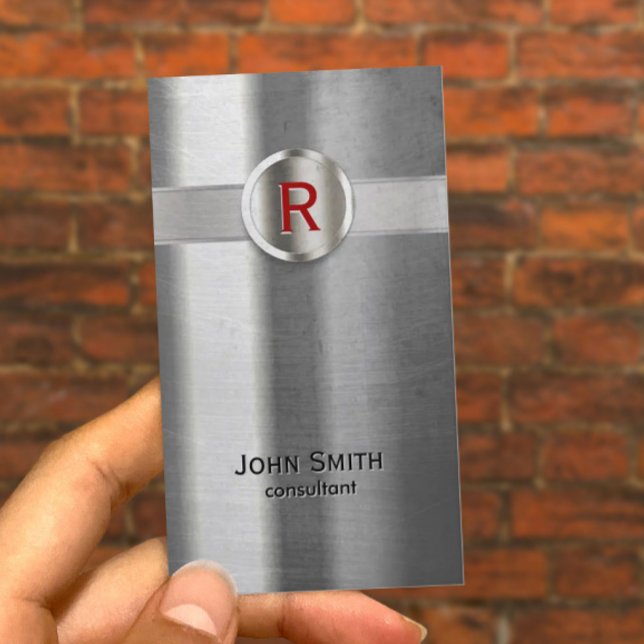 Cartão de visita de Textura Metálica Vermelha Mode (Criador carregado)