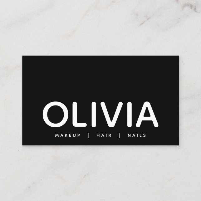 Cartão de visita de Tipografia Branca Negra Branca (Frente)