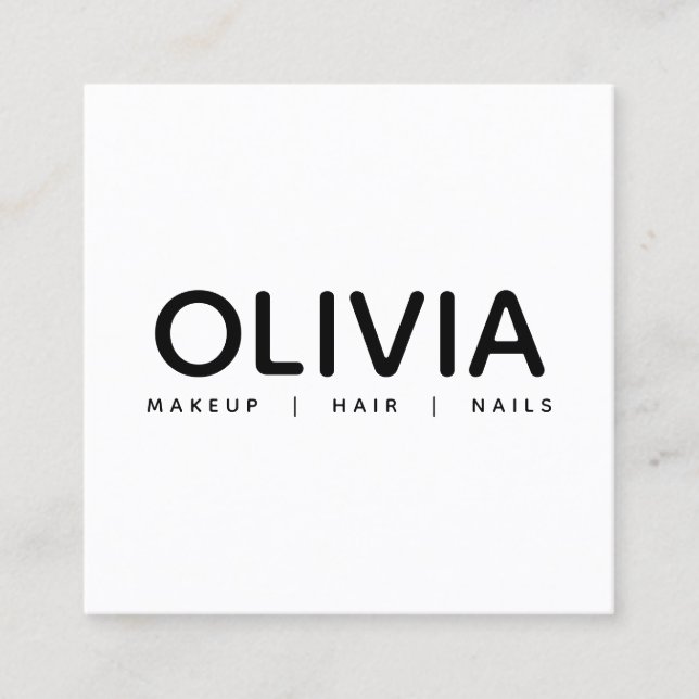 Cartão de visita de Tipografia Branca Negra Branca (Frente)