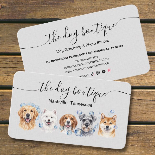 Cartão de Visita de Tosa de Cães  (Dog grooming business card)