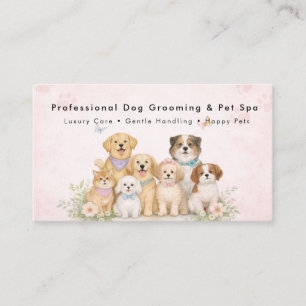 Cartão de Visita de Tosador de Cães com Aquarela e