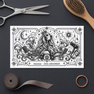 Cartão de Visita de Tosador de Cães Tarot Celestia