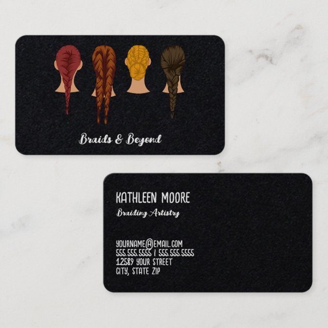 Cartão de visita de travamento do cabelo (Frente/Verso)