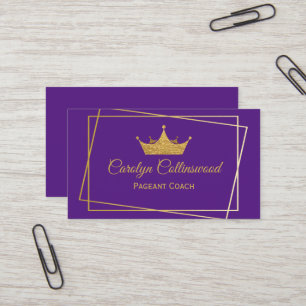Cartão de visita de treinador de paginação roxo e