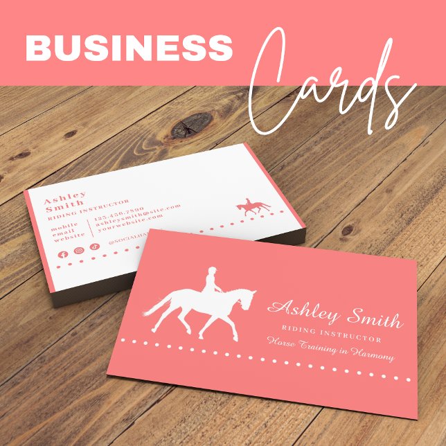 Cartão de visita de Treinador em Cavalo Moderno de (Modern Trendy Horse Trainer Business Card)