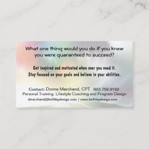 cartão de visita de treinamento pessoal