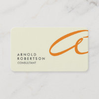Cartão de visita de Trendy Beige Pleno de Monogram
