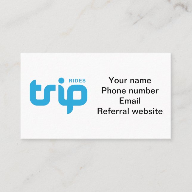 cartão de visita de TripRides (Frente)