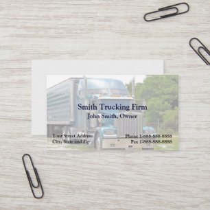 Cartão de visita de Truck Driver Trucking Firme