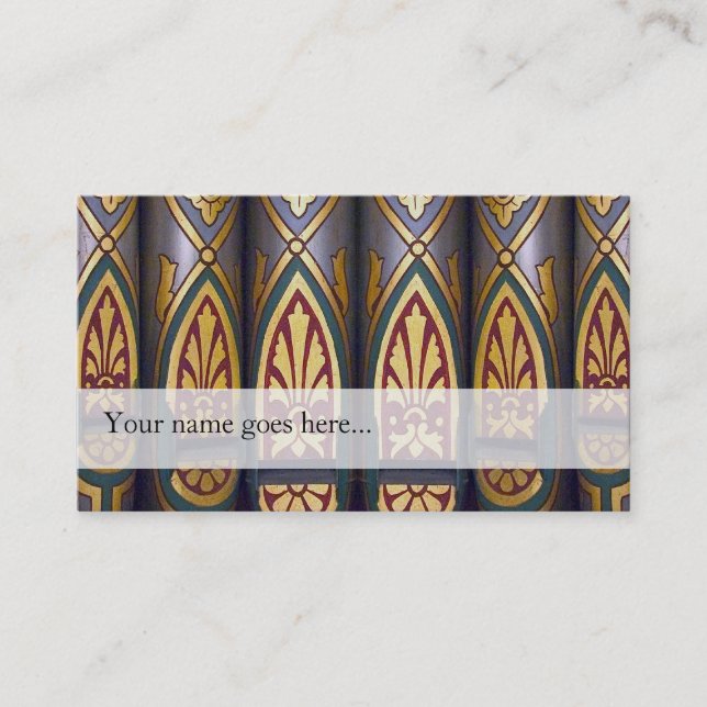 cartão de visita de tubos de órgãos - pintados (Frente)