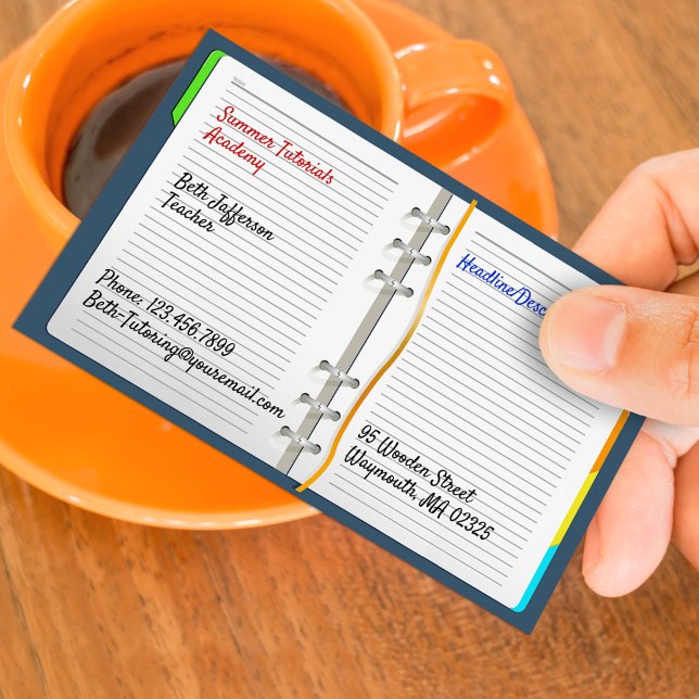 Cartão de visita de Tutoragem de Notebook (Criador carregado)