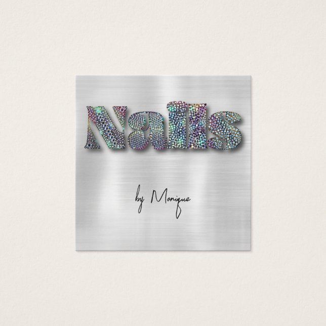 Cartão de visita de Unhas Holográfico de Ouros Fau (Frente)