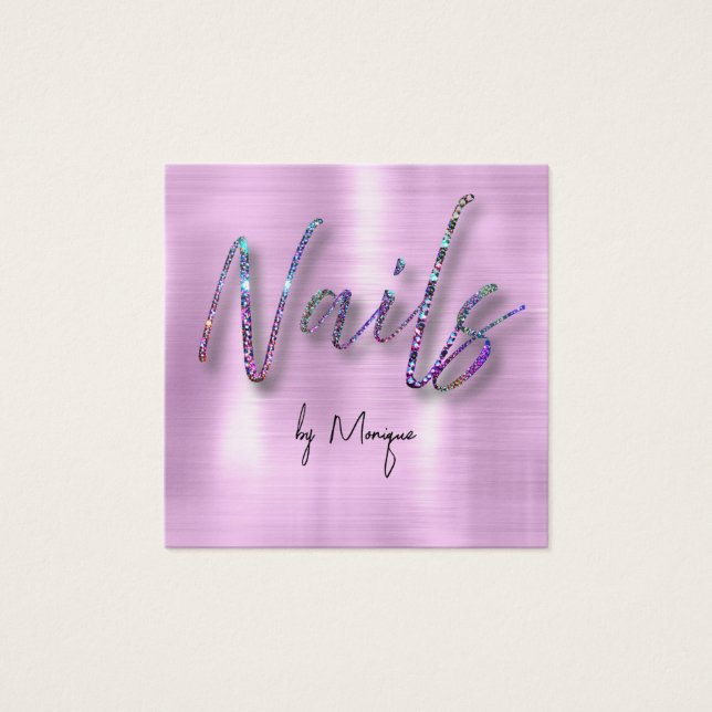 Cartão de visita de Unhas Holográfico de Ouros Fau (Frente)