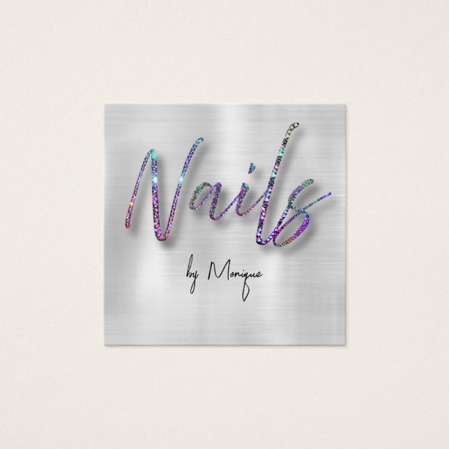 Cartão de visita de Unhas Holográfico de Ouros Fau (Frente)