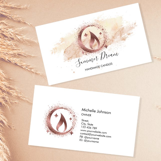 Cartão de visita de Vela de Mel Simples Moderna Fe (Criador carregado)