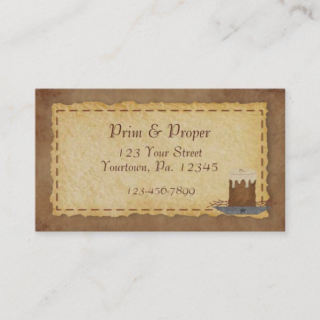 Cartão de visita de Vela Primitiva (Frente)