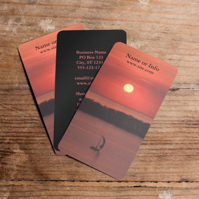 Cartão de visita de veleiro (Sunset Sailboat Photo Business Card)