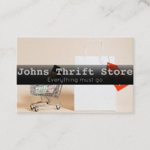 Cartão de visita de vendas da loja Thrift