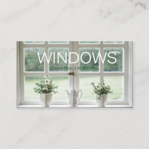Cartão de visita de vendas e instalação da janela 
