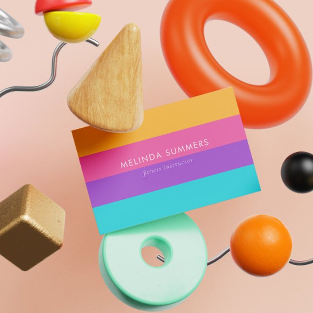 Cartão de visita de Verão Colorido Personalizado (Criador carregado)