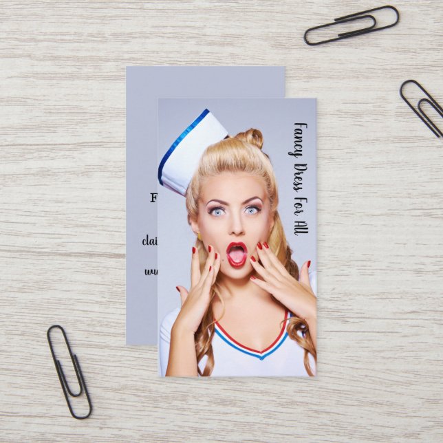 cartão de visita de vestida de rico. (Frente/Verso In Situ)