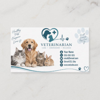 Cartão de Visita de Veterinário Personalizado Vete