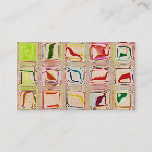 Cartão de visita de vidro do costume do mosaico (Frente)